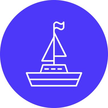 Gemi. Web simgesi vektör illüstrasyonu