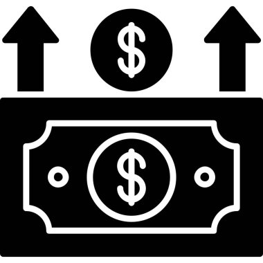 Dolar ikonu vektör illüstrasyonu. Düz vektör simgesi. İzole edilmiş arkaplanda dolar ve dolar sembolleri