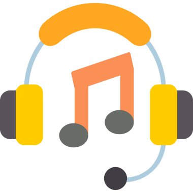 müzik düz vektör simgesi