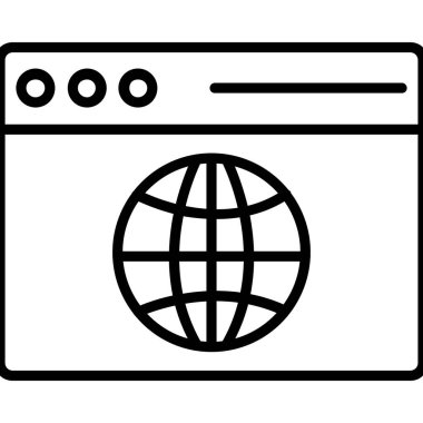 Tarayıcı simgesi. beyaz arkaplanda izole edilmiş web tasarımı için tarayıcı taşıyıcı simgesi