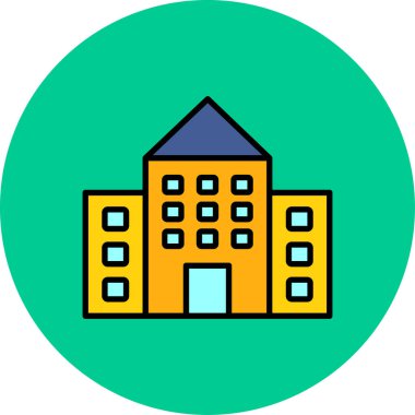 Bina. Web simgesi basit illüstrasyon