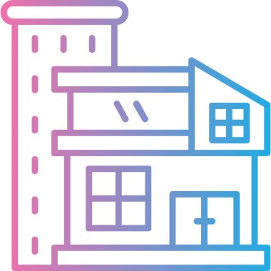 Bina. Web simgesi basit illüstrasyon