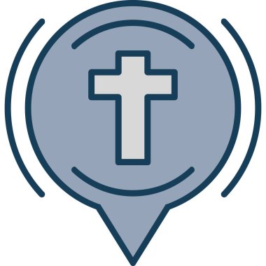 Harita konum imleci simgesi doldurulmuş dış hat biçimi