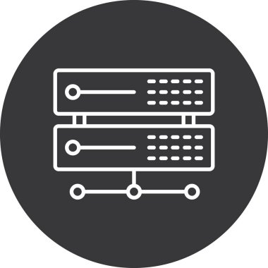 Sunucu. Web simgesi basit illüstrasyon