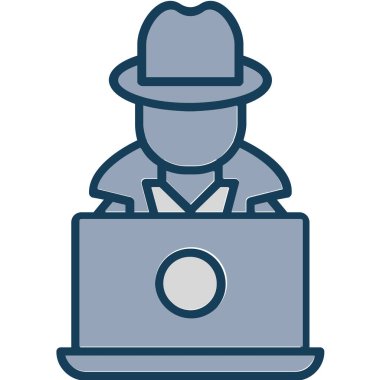 Hacker. Web simgesi basit illüstrasyon