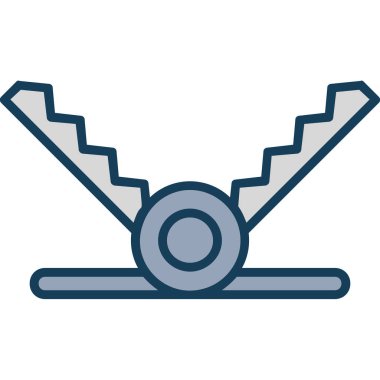 Vinç kancası vektör simgesi. Düz stil bir simgedir. pürüzsüz mavi renk, yuvarlak açılar, beyaz arkaplan.