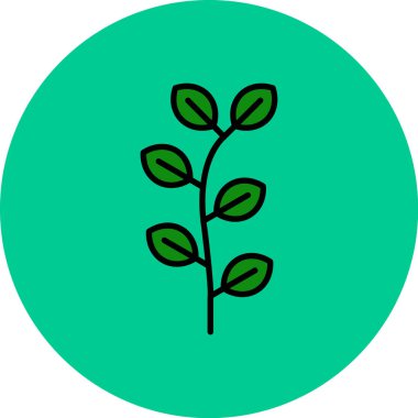 Yeşil ağaç simgesinin vektör illüstrasyonu