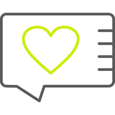 sohbet kalp ikonu vektör illüstrasyonu