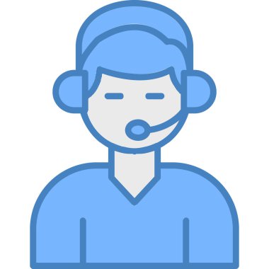 Müşteri hizmetleri operatörü simgesi - taslak biçimi