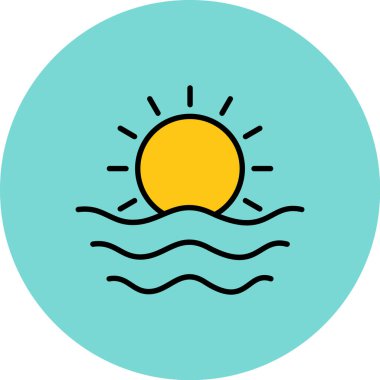 Güneş. Web simgesi basit illüstrasyon