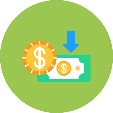 Dolar. Web simgesi basit illüstrasyon