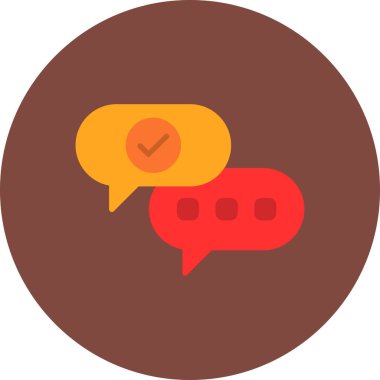 Sohbet balonu simgesi, vektör illüstrasyonu