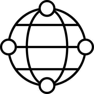 küresel bağlantı simgesi. Web için küresel bağlantı vektör simgelerinin basit çizimi