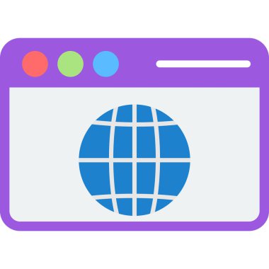 İnternet ağı. Web simgesi vektör illüstrasyonu