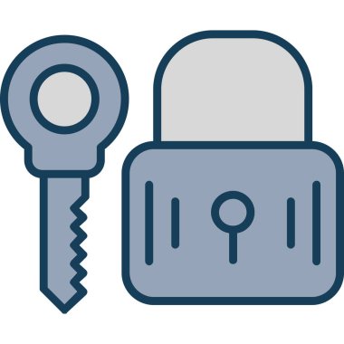 Güvenlik kilidi vektör illüstrasyon grafik tasarımı