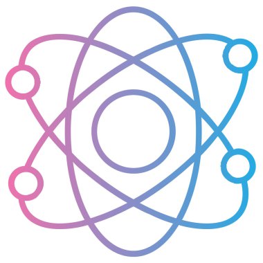 Atom modern simgesi, vektör illüstrasyonu