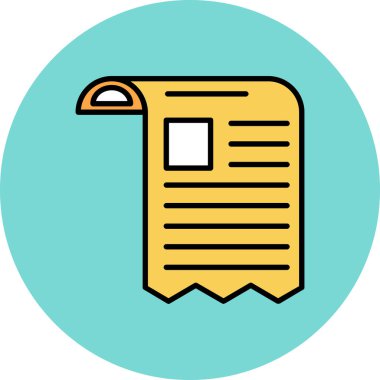 kağıt belge simgesi. Web için kağıt belge vektör simgesinin özet çizimi