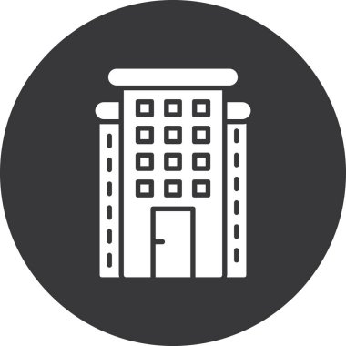 Şehir binası ikonu. Beyaz arkaplanda izole edilmiş web tasarımı için şehir oluşturma vektör simgesinin basit çizimi