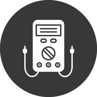 Beyaz arkaplanda elektrik güç vektör çizgisi simgesi, işaret, illüstrasyon.