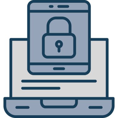 İnternet güvenlik koruma simgesi doldurulmuş dış hat biçimi