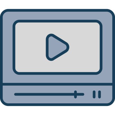 Video oynatıcı ikon vektör illüstrasyonu