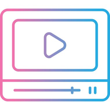 video oynatıcı web simgesi, vektör çizim