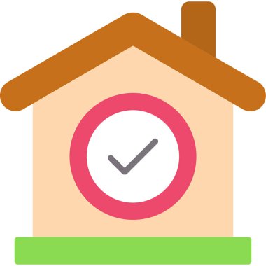 Alarm saat ev simgesi düz biçimli