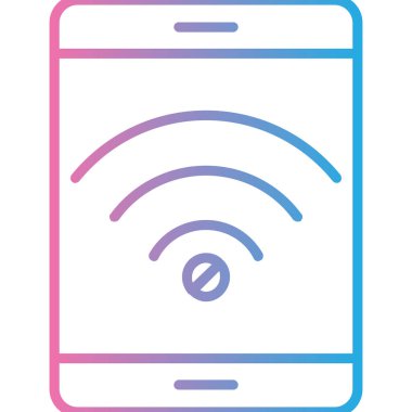 Kablosuz simgesi, vektör illüstrasyonlu akıllı telefon