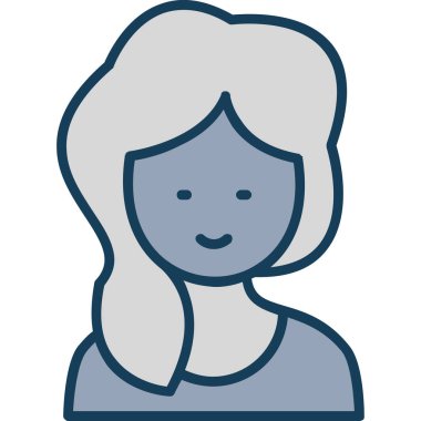 Kadın. Web simgesi basit illüstrasyon