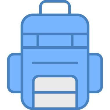 sırt çantası simgesi, basit vektör illüstrasyonu