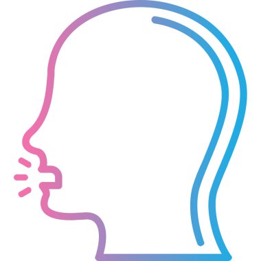 Konuşma baloncuklu insan kafası, satır biçimi