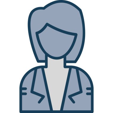 Avatar Kadın yüz simgesi - taslak biçimi