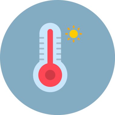 termometre düz simge, vektör çizimi.