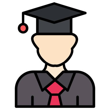 mezuniyet şapka simgesi, vektör illüstrasyon tasarımı