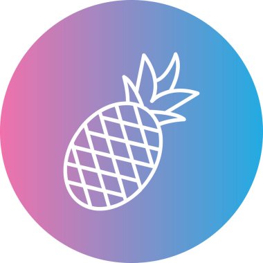 Ananas. Web simgesi basit illüstrasyon
