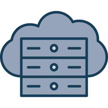 Bulut hesaplama simgesi vektör illüstrasyonu