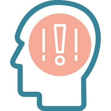 Beyin. Web simgesi basit illüstrasyon