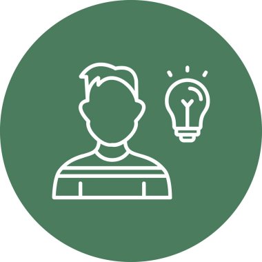 Ampul vektör simgesine sahip eşsiz bir adam