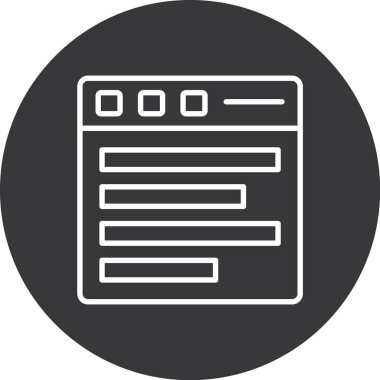 Web sayfası ikon vektör illüstrasyonu