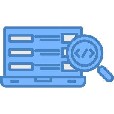 Kodlama vektörü düz renk simgesi