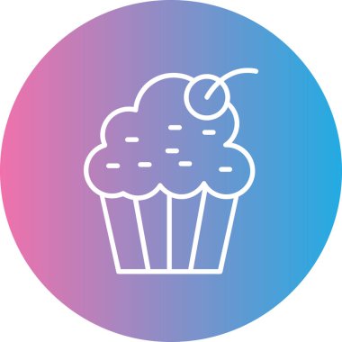cupcake ikonu vektör illüstrasyonu