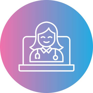 kadın doktor bir bilgisayarla senkronize edin