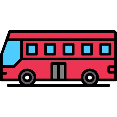 Otobüs. Web simgesi basit illüstrasyon