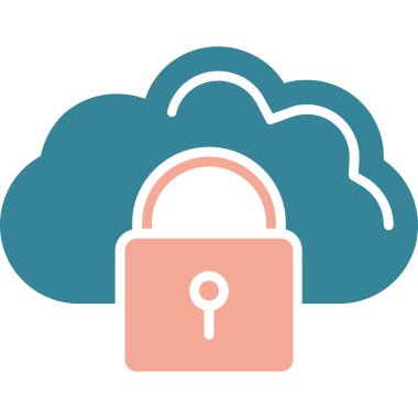 bulut hesaplama asma kilit simgesi ana hat biçiminde