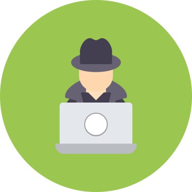 Hacker düz vektör simgesi