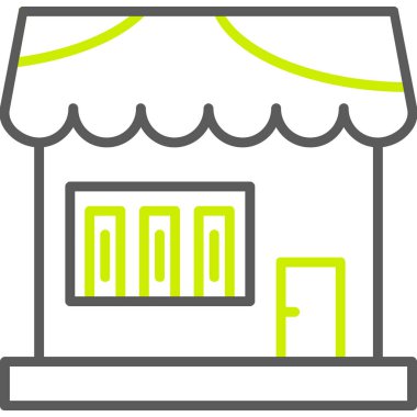 Bir dükkan simgesinin vektör illüstrasyonu