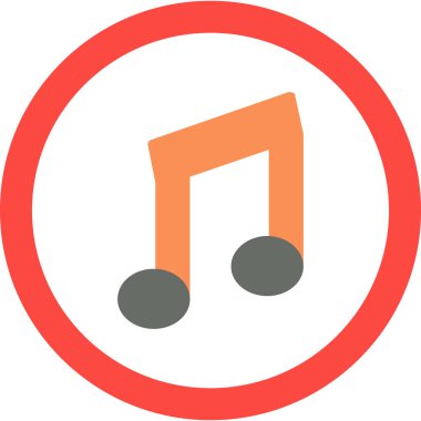 müzik notası düz vektör simgesi