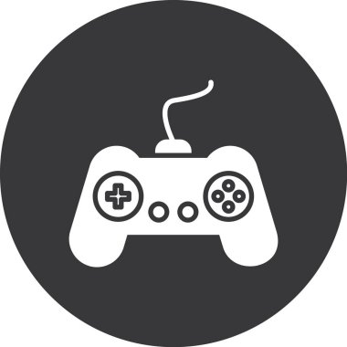 Oyun denetleyici glyph çember vektör simgesi dekoru