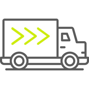 Kamyon ikonu. Basit vektör illüstrasyonu tasarımı.