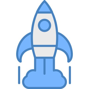 roket ikonu vektör illüstrasyonu